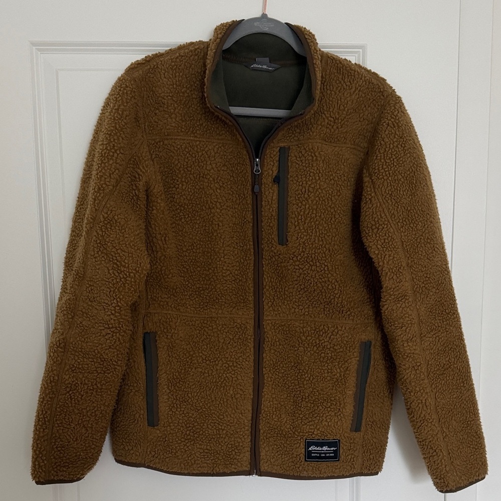 Eddie Bauer Men's Tan Sherpa Fleece Jacket